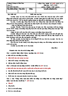 Kiểm tra định kì cuối học kì 2 môn Tiếng Việt Lớp 4 - Năm học 2017-2018 - Trường Tiểu học Lê Văn Tám